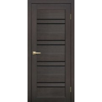 Дверь межкомнатная ламинированная Сибирь Профиль Lite doors L11 Венге, стекло черное